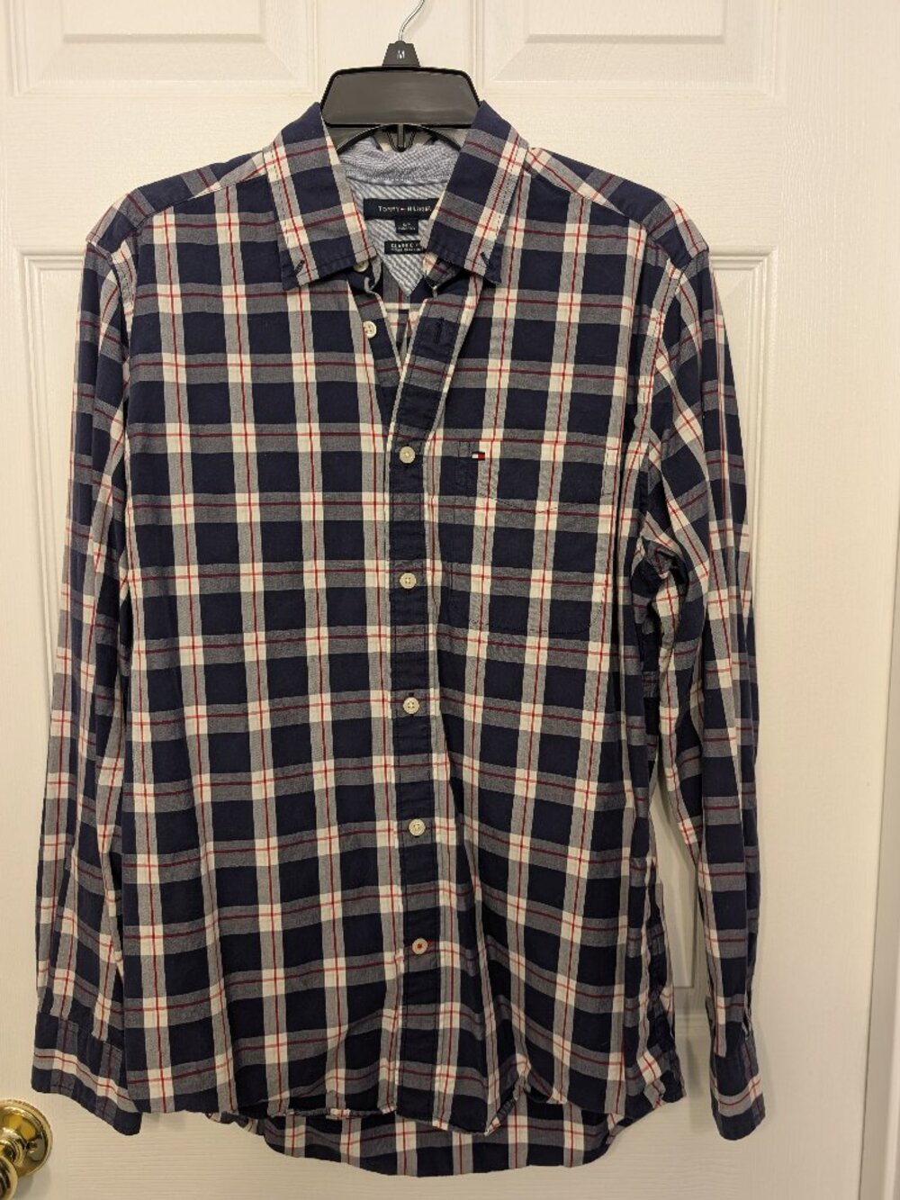 Tommy Hilfiger, S/P, Blue and White Plaid